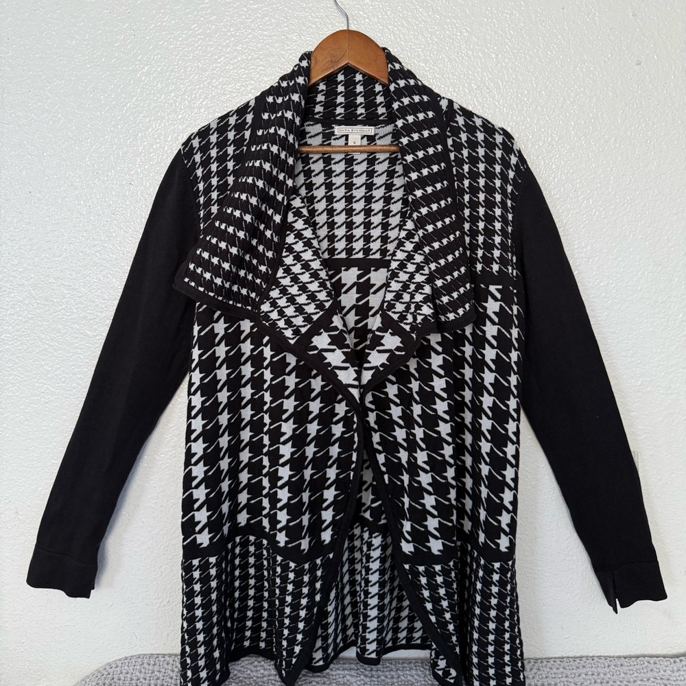Dana Buchman Monochrome Houndstooth Sweater Size S